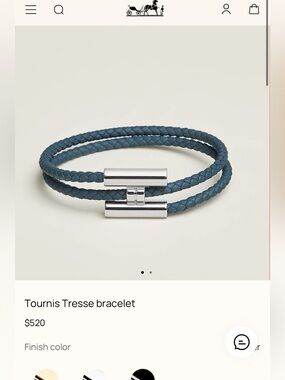 Hermes Mens Tournis Tresse bracelet navy